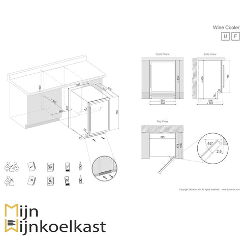 Dunavox Flow - 46D Wijnkoelkast | DAUF - 46.145DB | 2 Zones - Luxury Taste